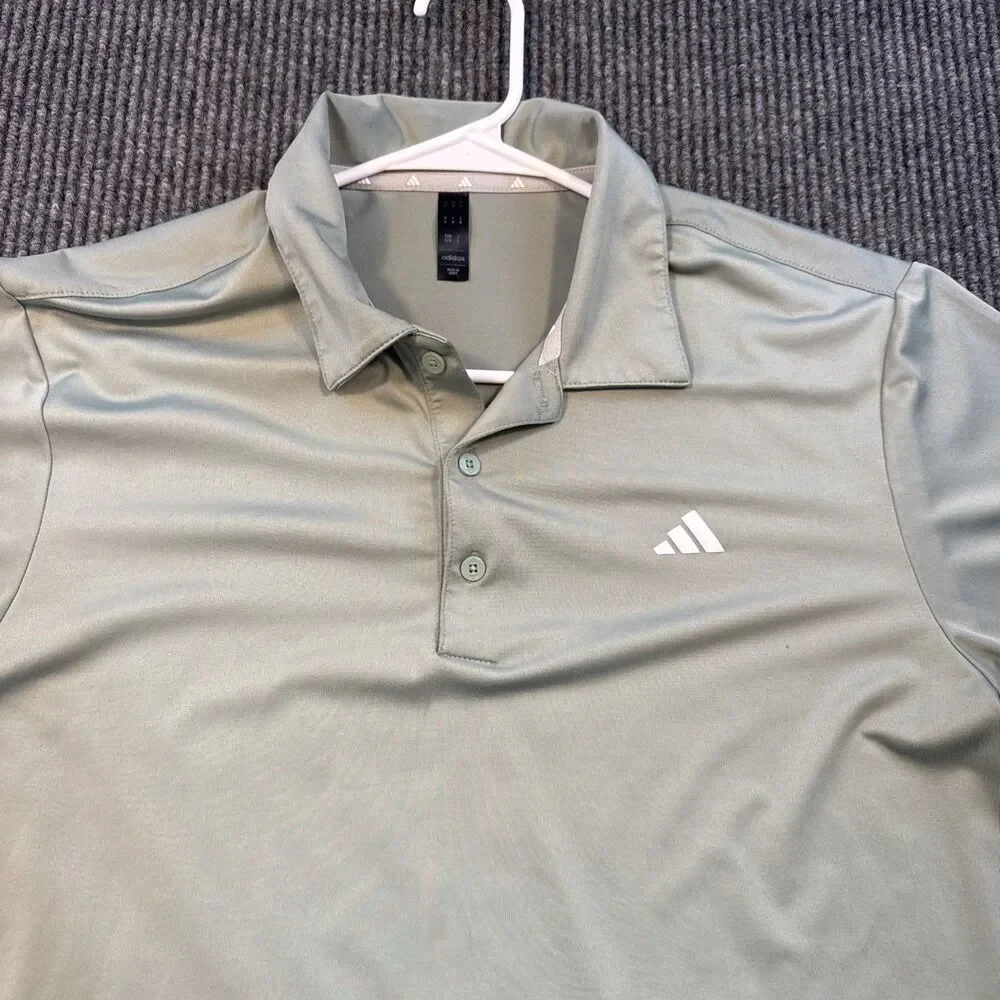 adidas Primegreen Polo Shirt Men's M Olive Green Polyester Golf HT1242 Used